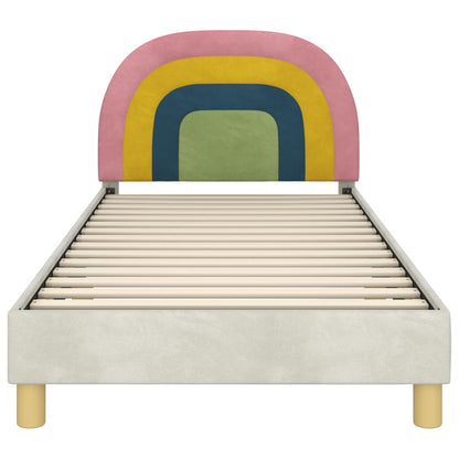 Struttura letto bambini con testata Crema 90 x 190 cm Velluto | homemem39