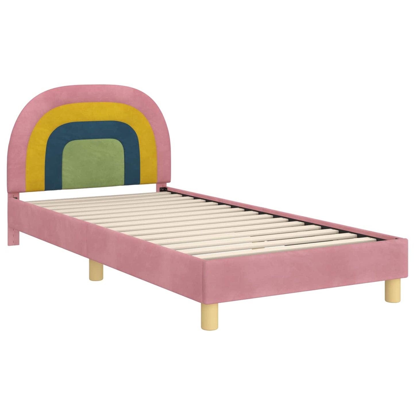 Struttura letto bambini con testata Rosa 90 x 190 cm Velluto | homemem39