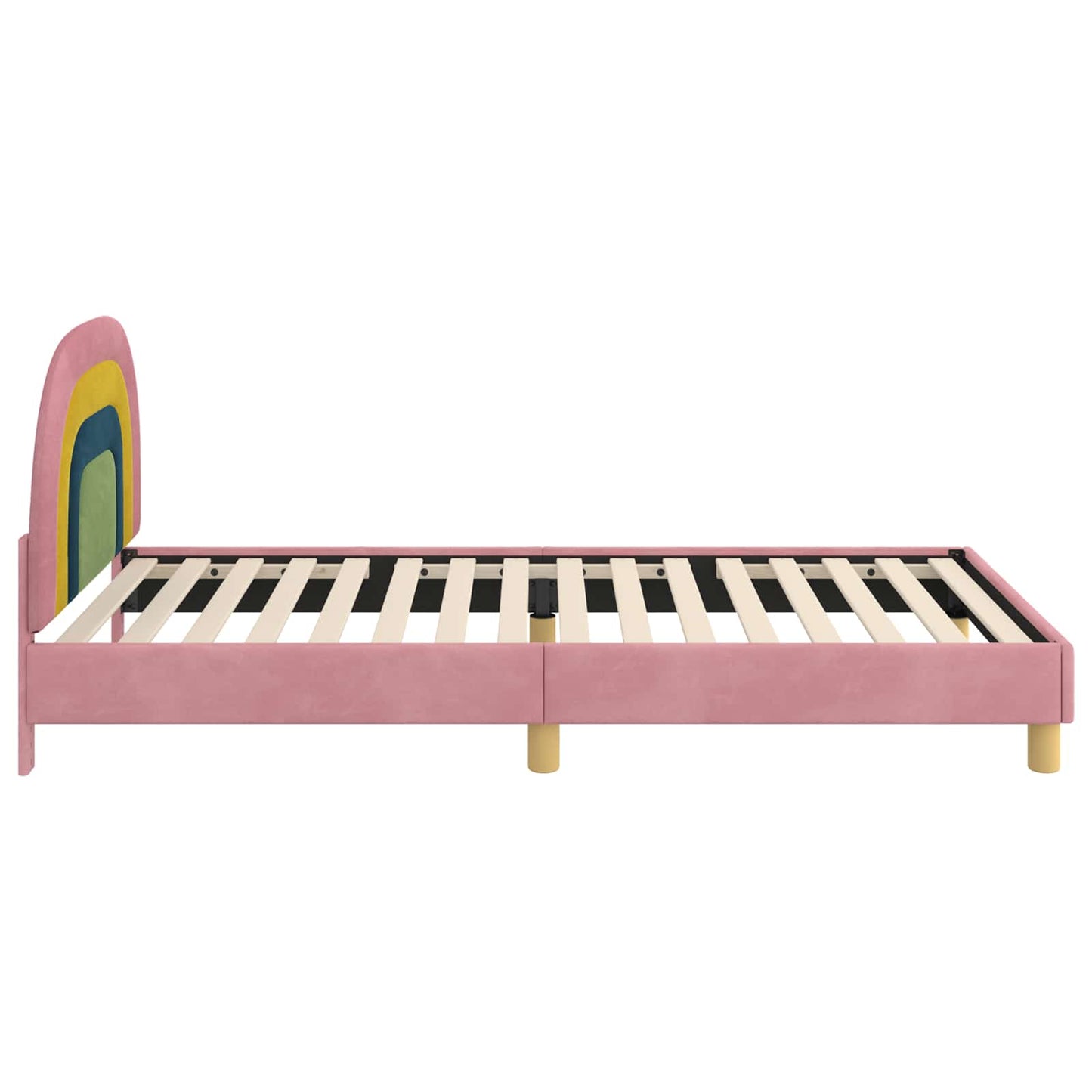Struttura letto bambini con testata Rosa 90 x 190 cm Velluto | homemem39