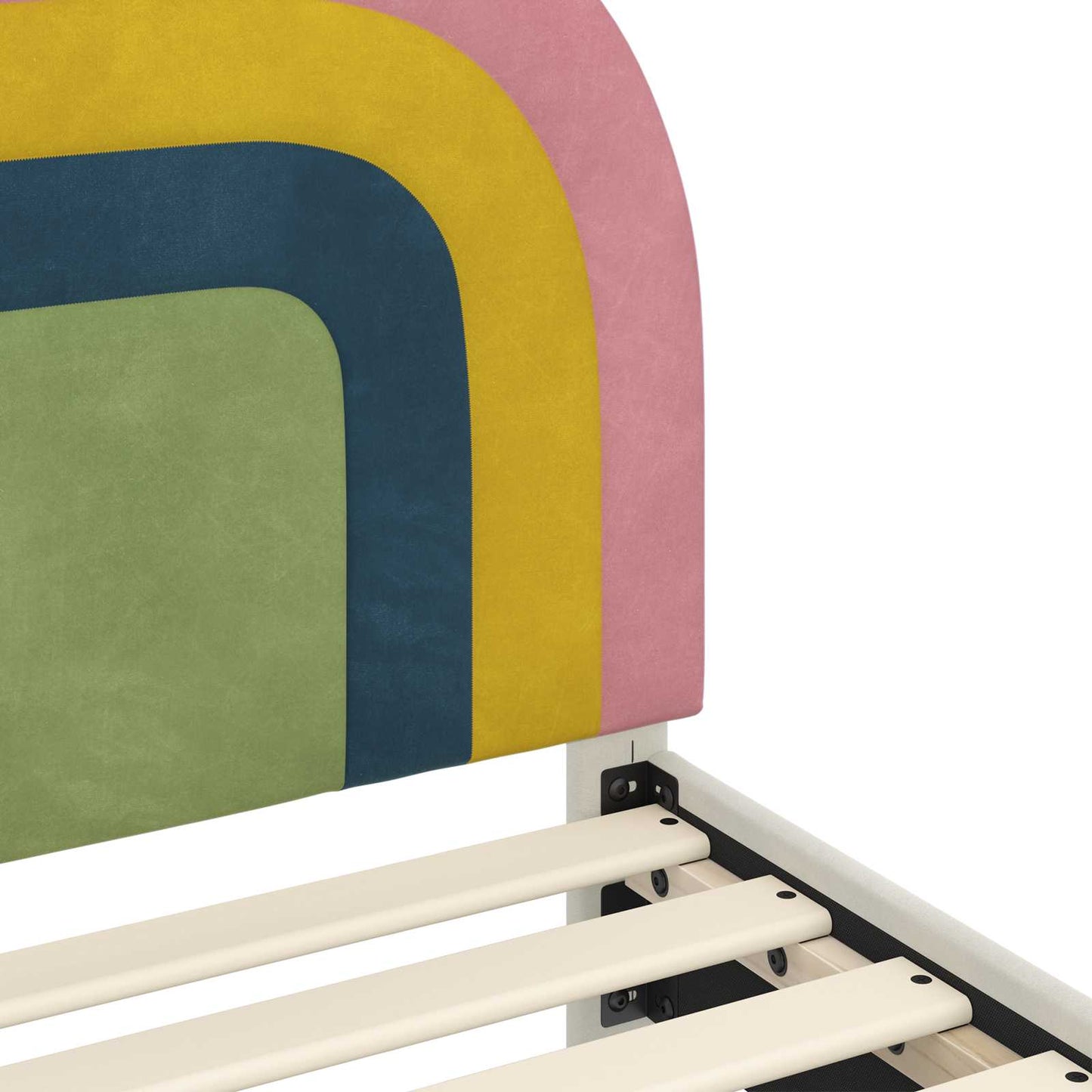 Struttura letto bambini con testata Crema 90 x 200 cm Velluto | homemem39