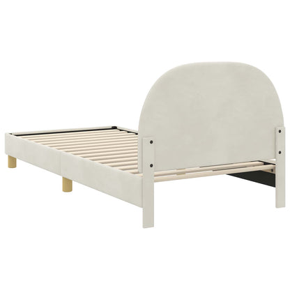 Struttura letto bambini con testata Crema 90 x 200 cm Velluto | homemem39