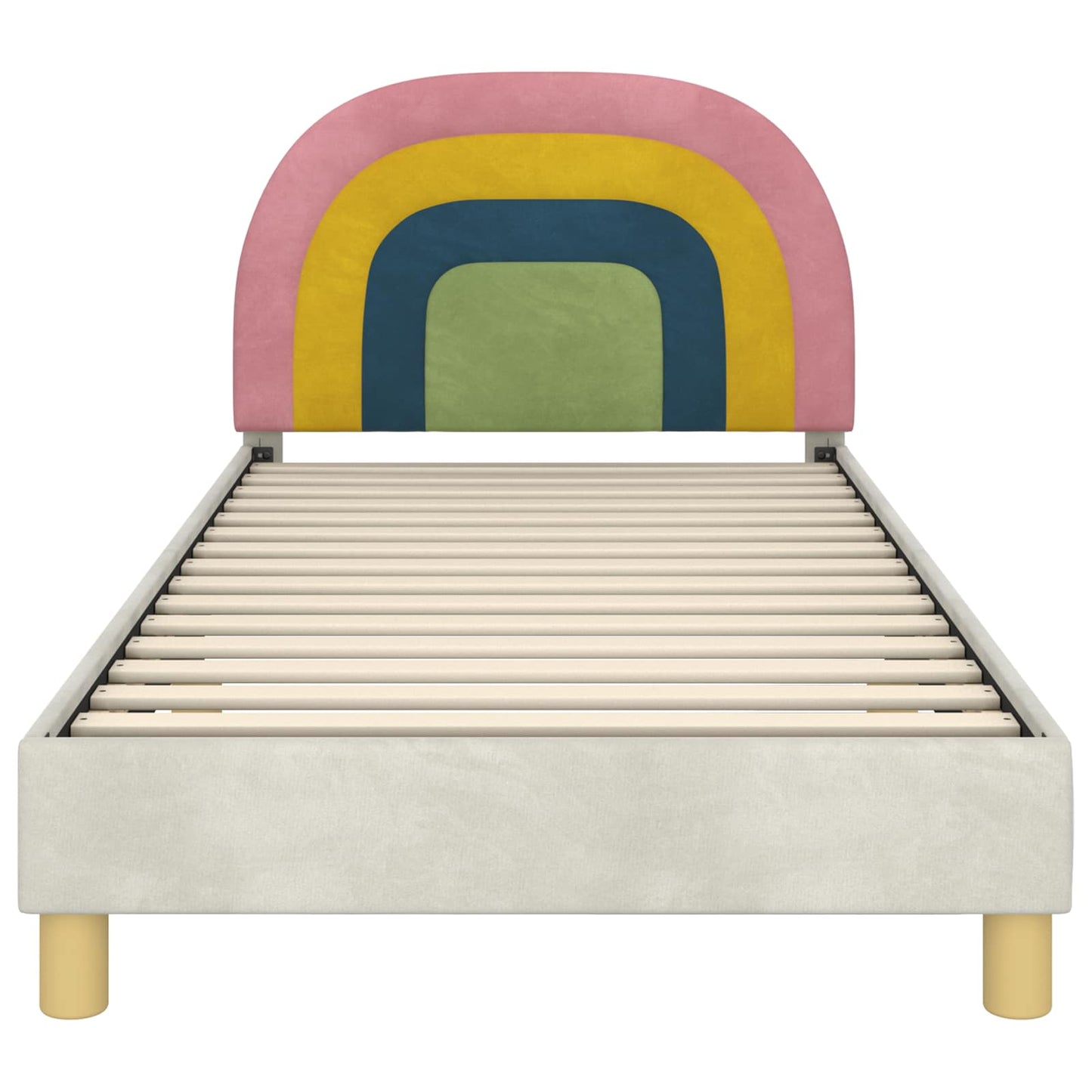 Struttura letto bambini con testata Crema 90 x 200 cm Velluto | homemem39