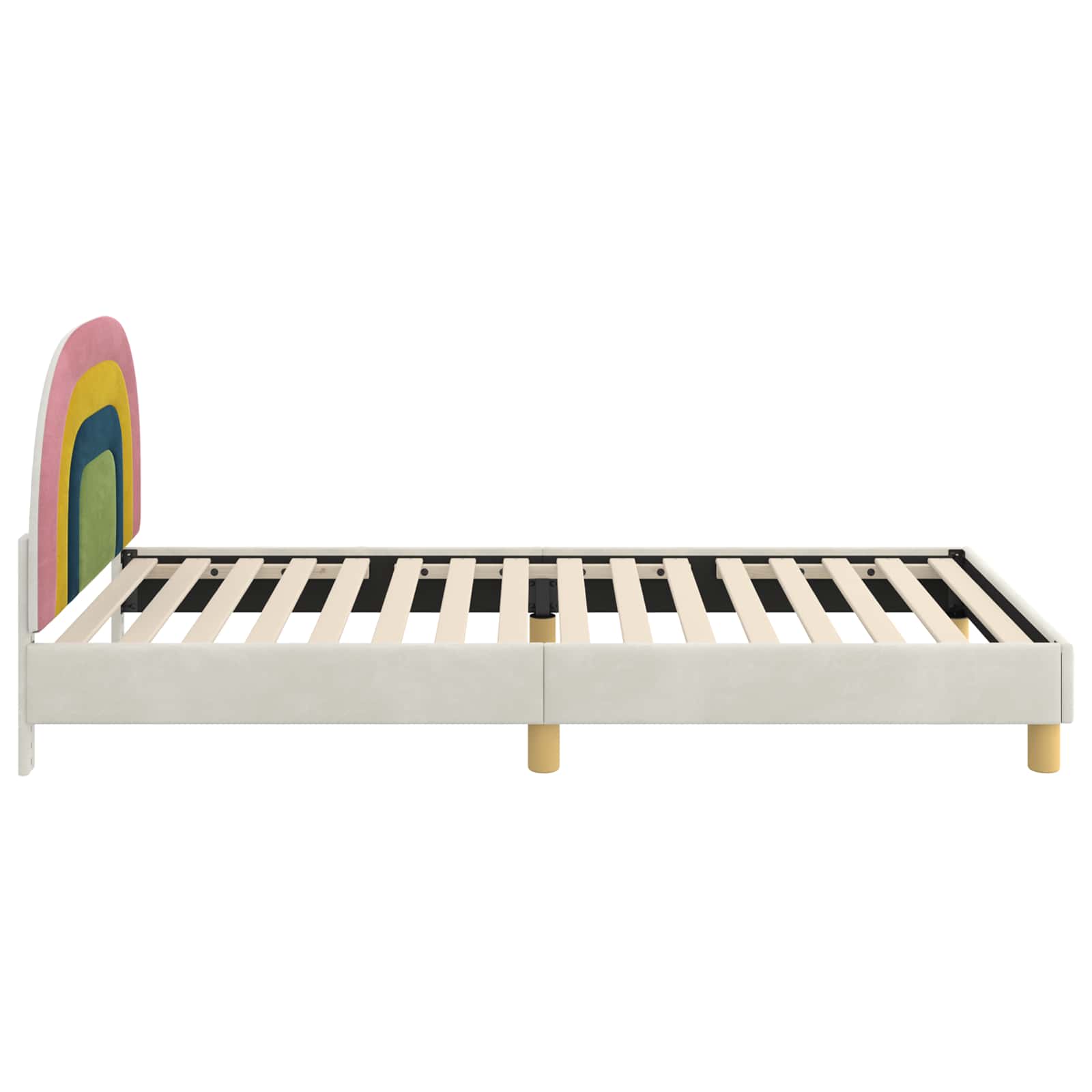 Struttura letto bambini con testata Crema 90 x 200 cm Velluto | homemem39