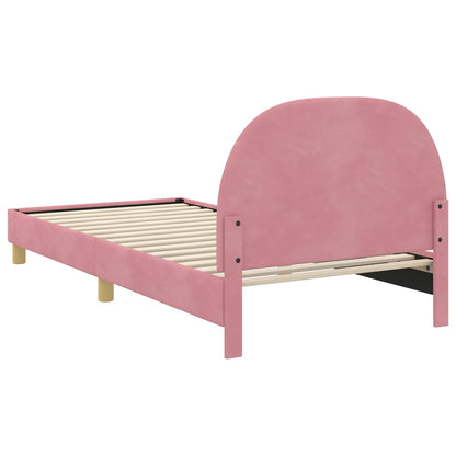 Struttura letto bambini con testata Rosa 90 x 200 cm Velluto | homemem39