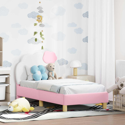 Struttura letto per bambini con testata Rosa 70 x 140 cm PU