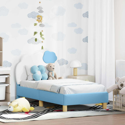 Struttura letto per bambini con testata Blu 70 x 140 cm PU | homemem39