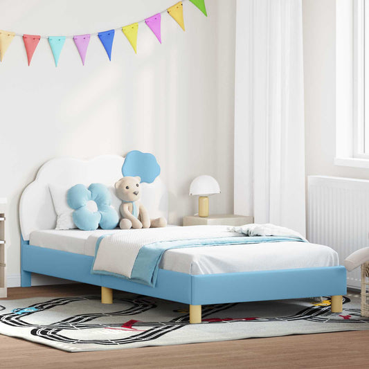 Struttura letto bambini con testata Blu 80 x 200 cm PU | homemem39