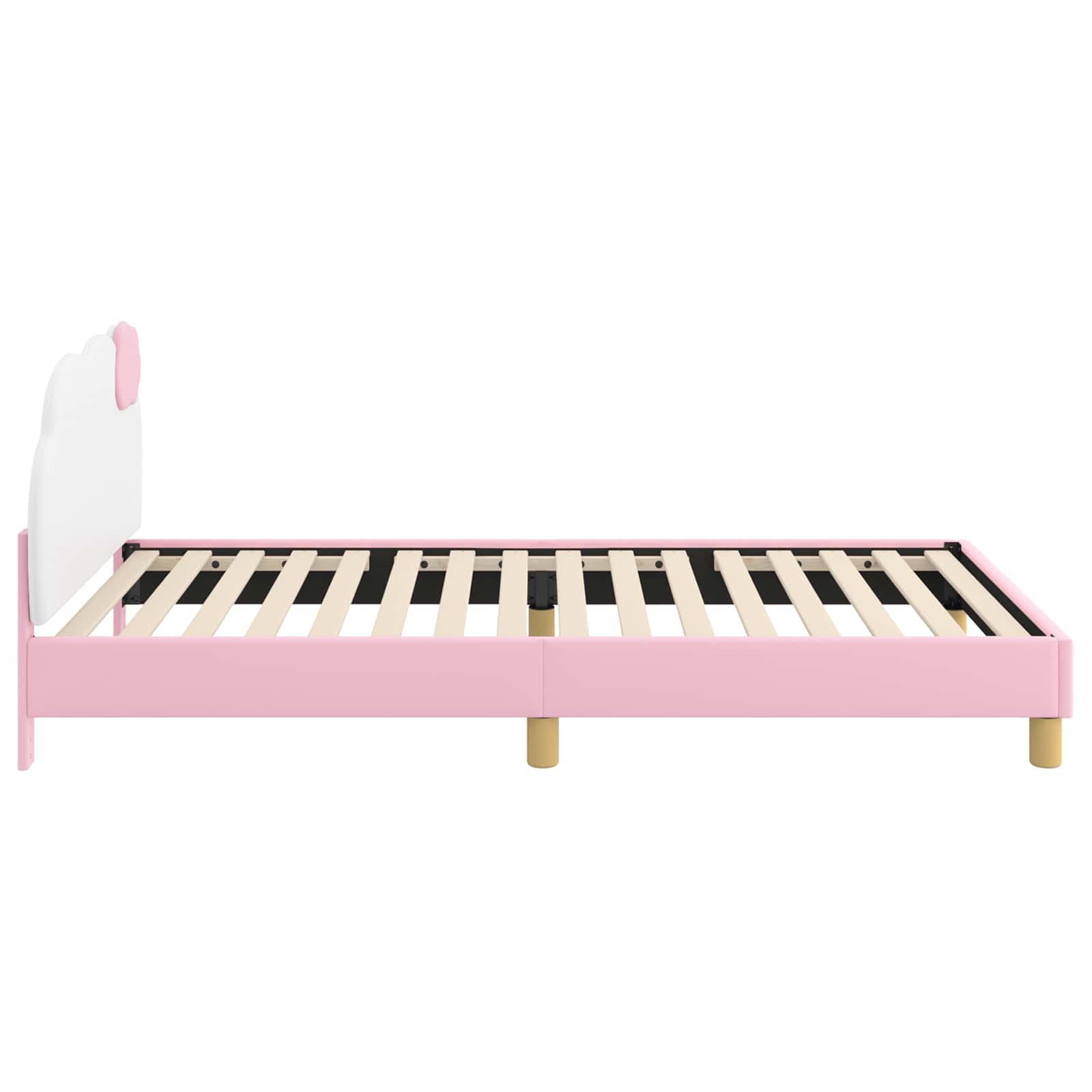 Struttura letto bambini con testata Rosa 90 x 190 cm PU | homemem39