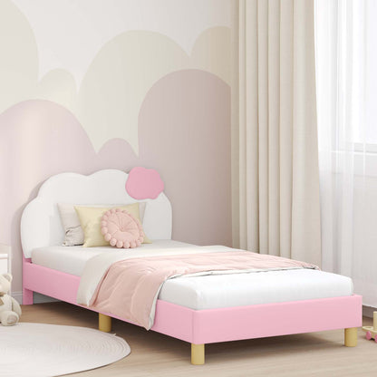 Struttura letto bambini con testata Rosa 90 x 200 cm PU | homemem39