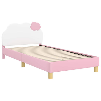 Struttura letto bambini con testata Rosa 90 x 200 cm PU | homemem39