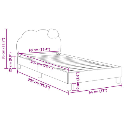Struttura letto bambini con testata Rosa 90 x 200 cm PU | homemem39