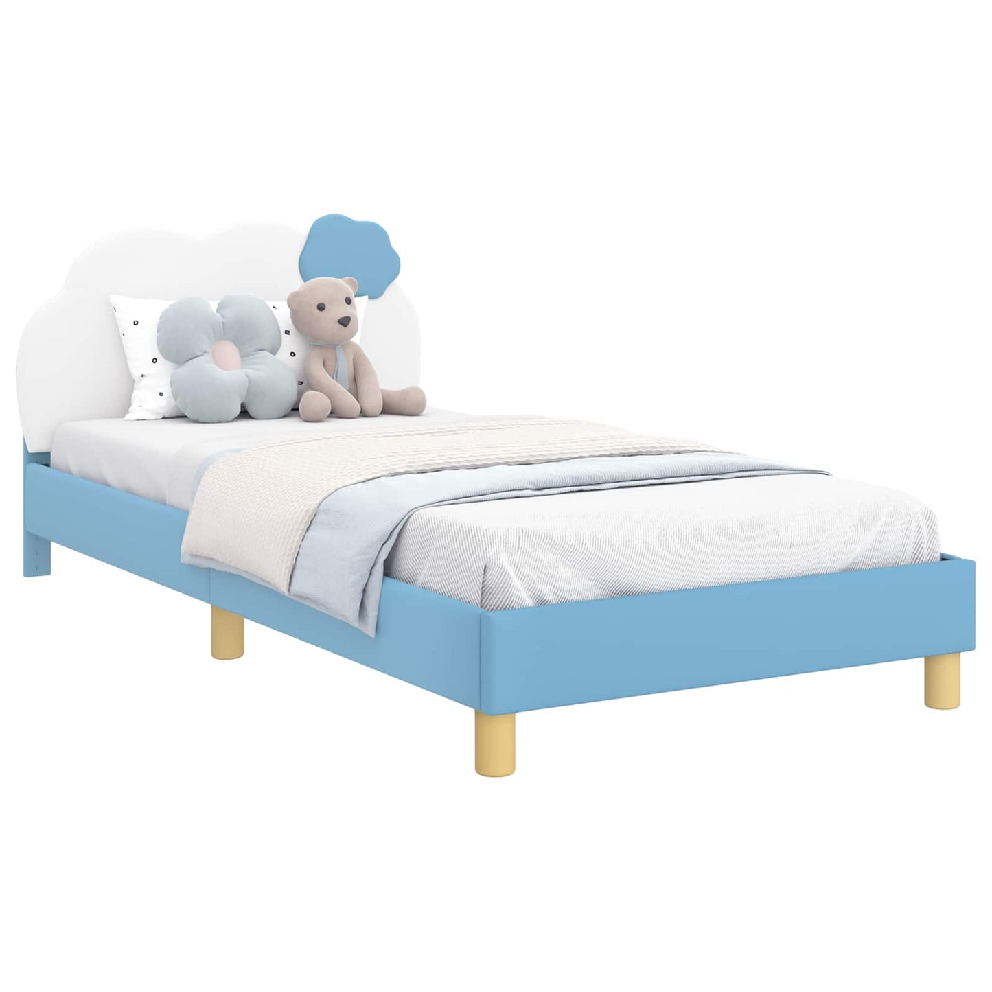 Struttura letto bambini con testata Blu 90 x 200 cm PU | homemem39