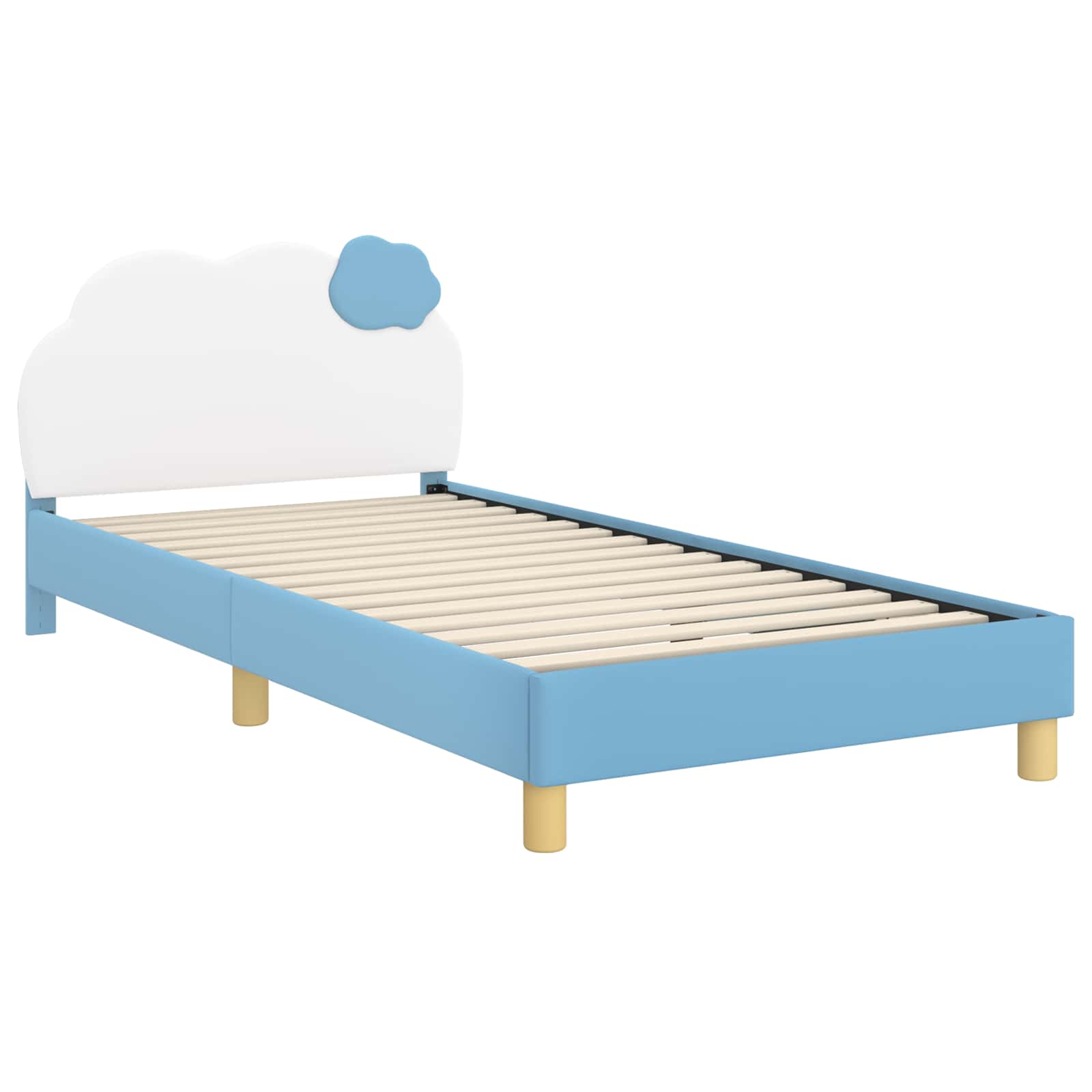 Struttura letto bambini con testata Blu 90 x 200 cm PU | homemem39
