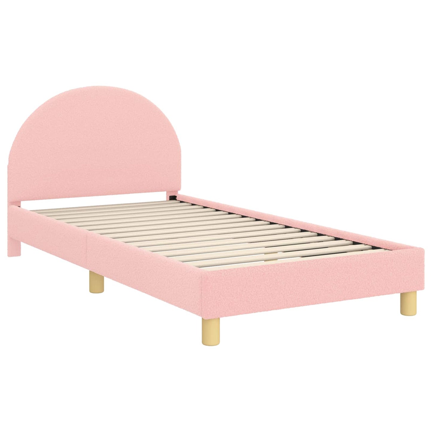 Struttura letto bambini con testata Rosa 90 x 200 cm Bouclé | homemem39