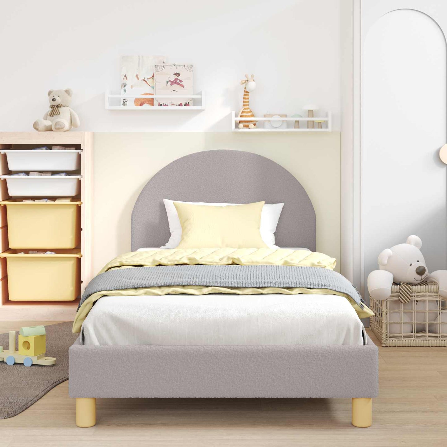 Struttura letto bambini con testata Grigio Chiaro 90x200 cm | homemem39