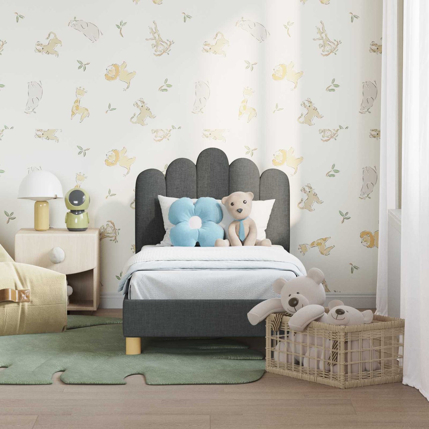 Struttura letto per bambini con testata Grigio scuro