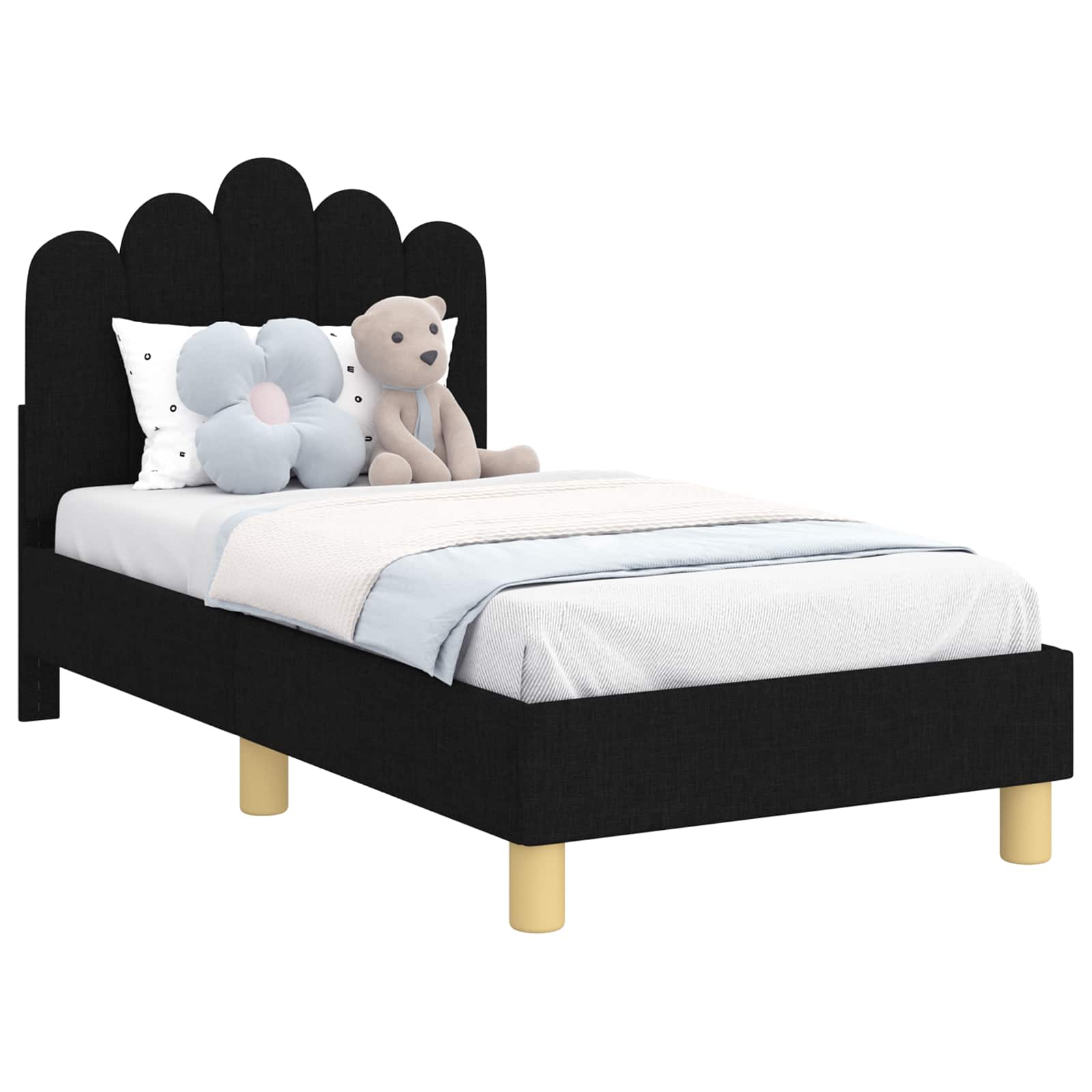 Struttura letto per bambini con testata Nero 70 x 140 cm | homemem39