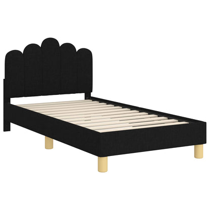 Struttura letto bambini con testata Nero 80 x 160 cm Tessuto | homemem39