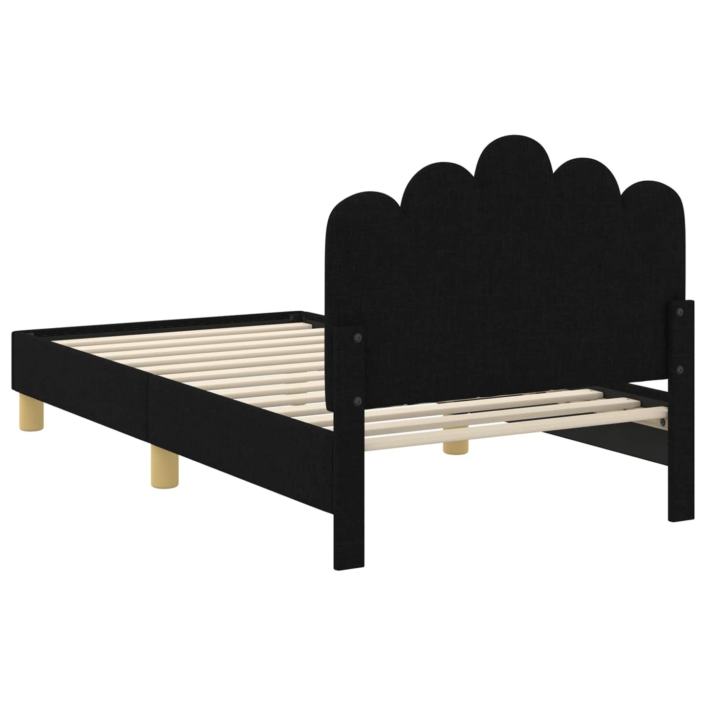 Struttura letto bambini con testata Nero 80 x 160 cm Tessuto | homemem39