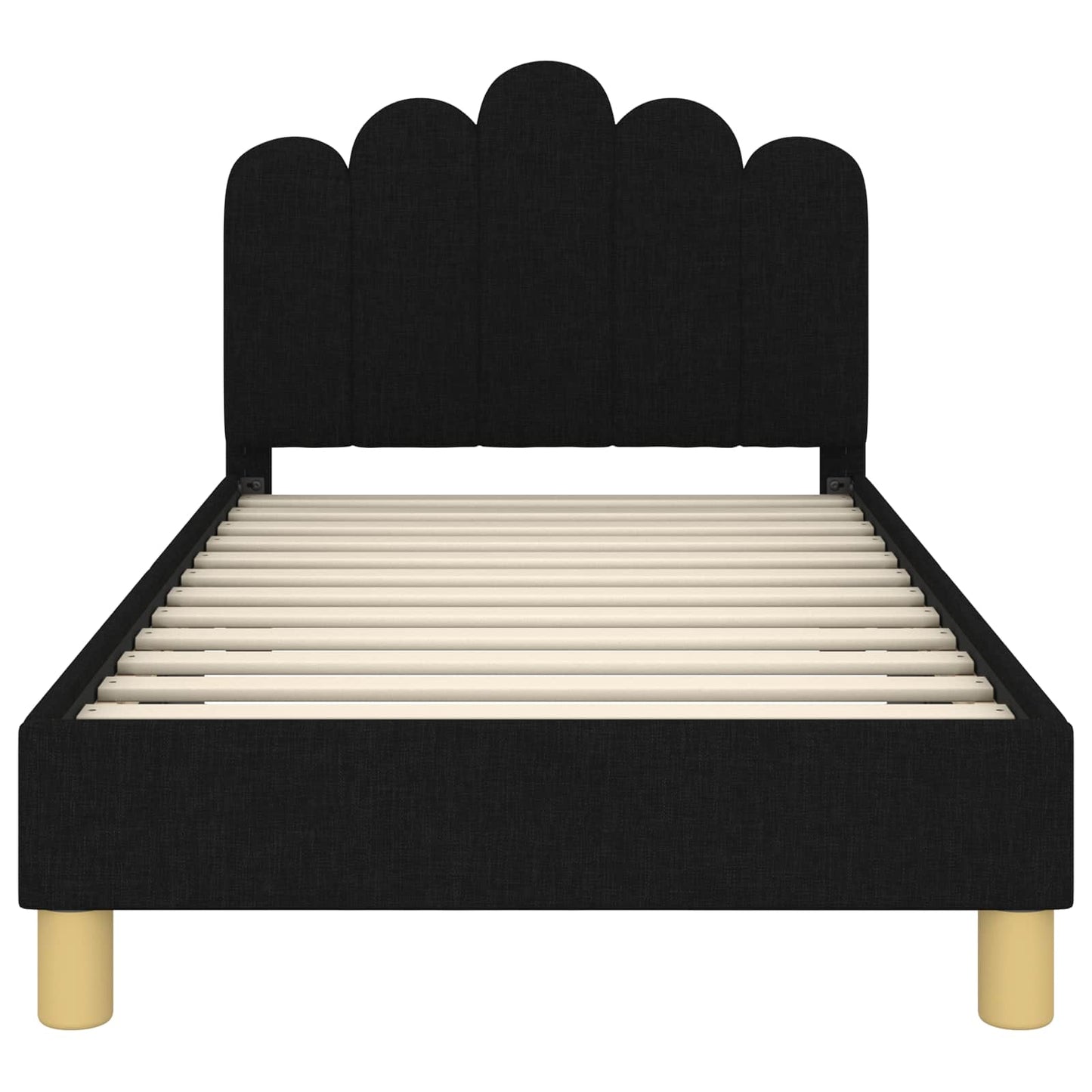 Struttura letto bambini con testata Nero 80 x 160 cm Tessuto | homemem39