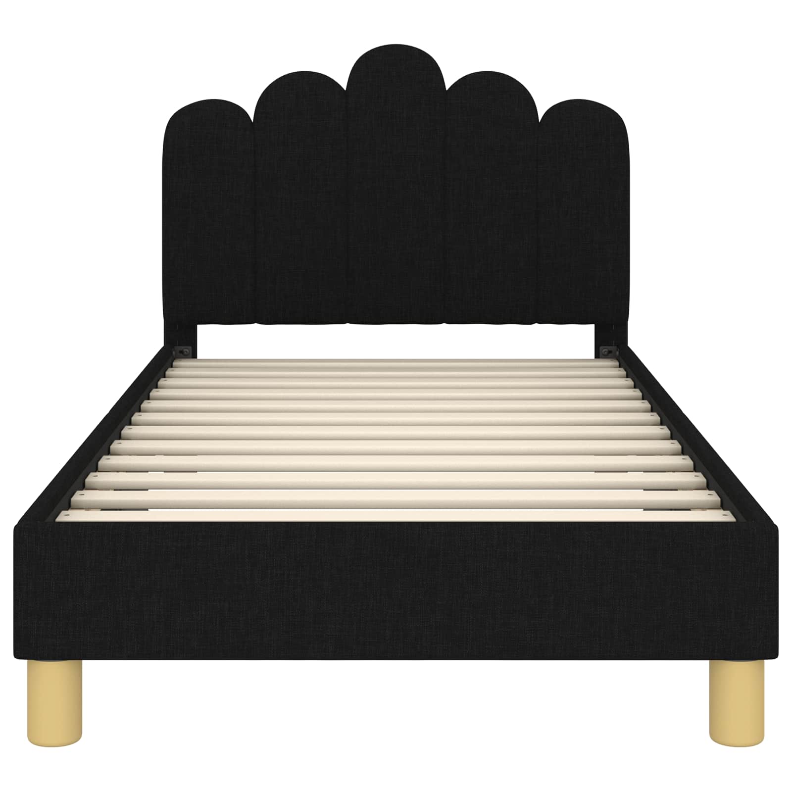Struttura letto bambini con testata Nero 80 x 160 cm Tessuto | homemem39