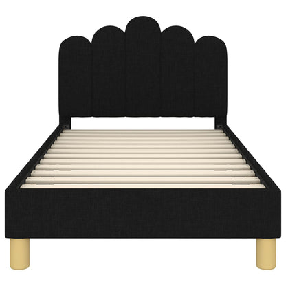 Struttura letto bambini con testata Nero 80 x 160 cm Tessuto | homemem39