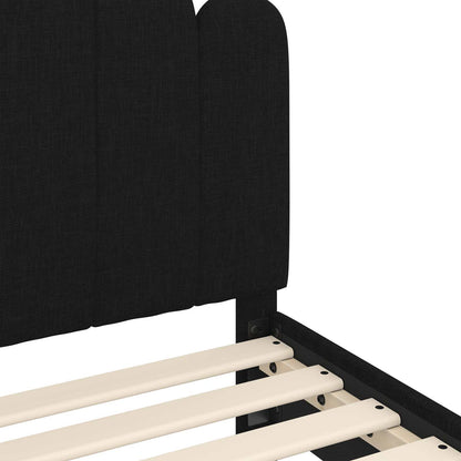 Struttura letto bambini con testata Nero 80 x 200 cm Tessuto | homemem39