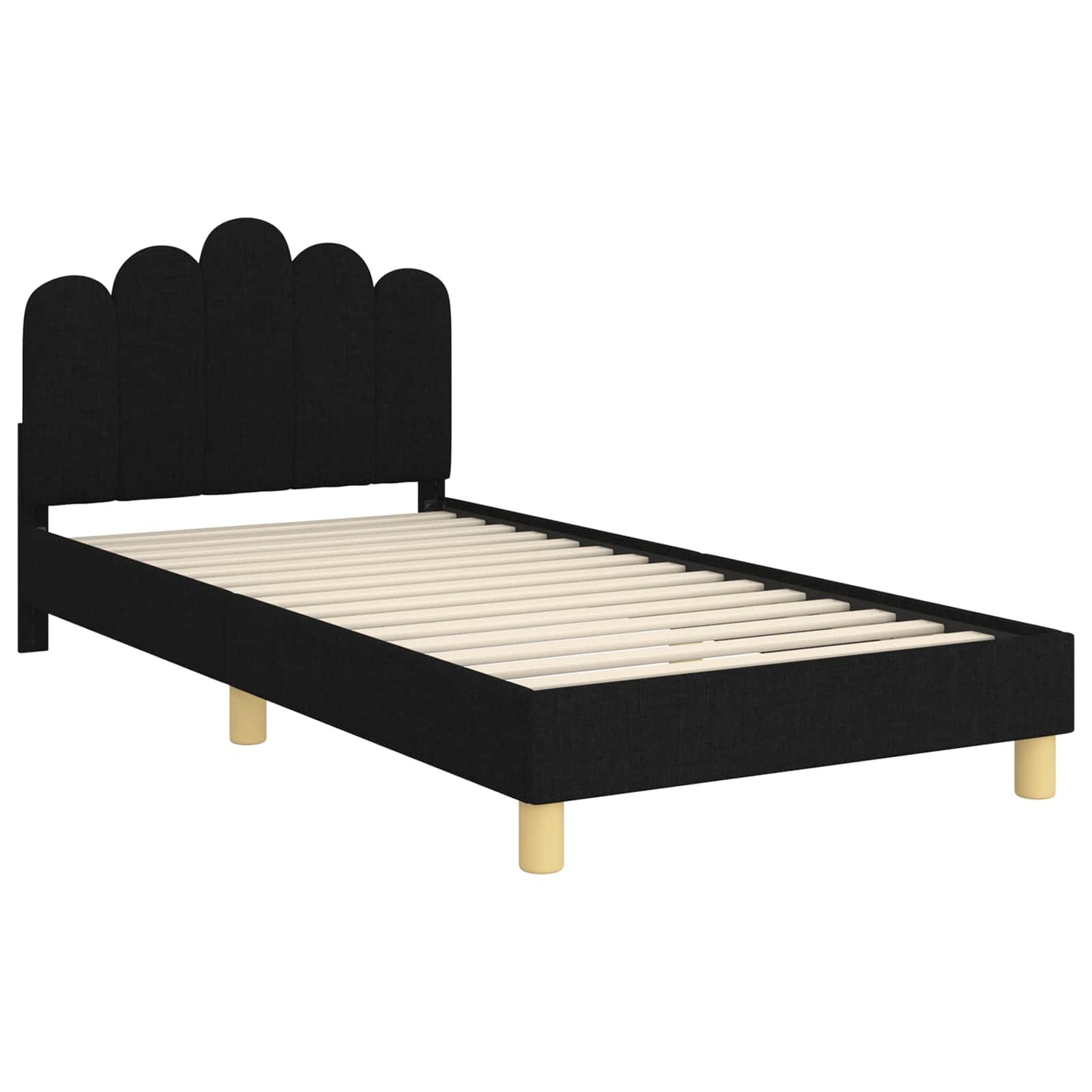 Struttura letto bambini con testata Nero 80 x 200 cm Tessuto | homemem39