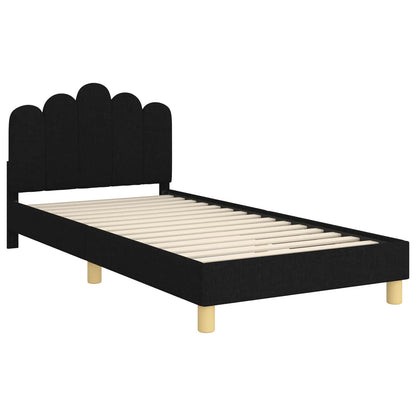 Struttura letto bambini con testata Nero 80 x 200 cm Tessuto | homemem39