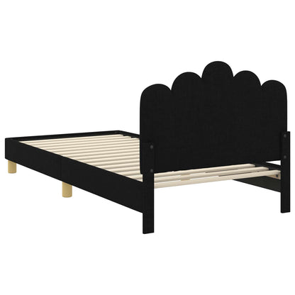 Struttura letto bambini con testata Nero 80 x 200 cm Tessuto | homemem39