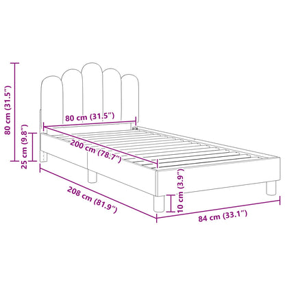 Struttura letto bambini con testata Nero 80 x 200 cm Tessuto | homemem39