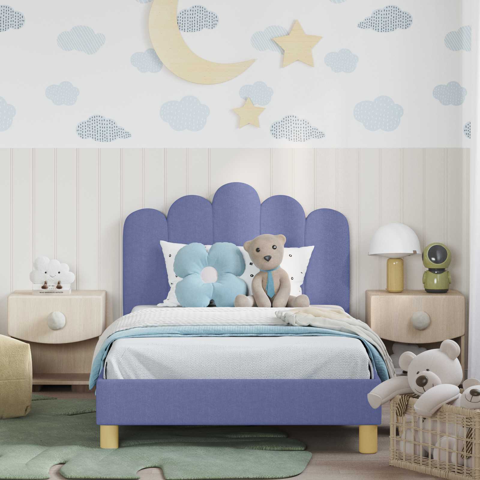 Struttura letto bambini con testata Blu jeans 80 x 200 cm | homemem39