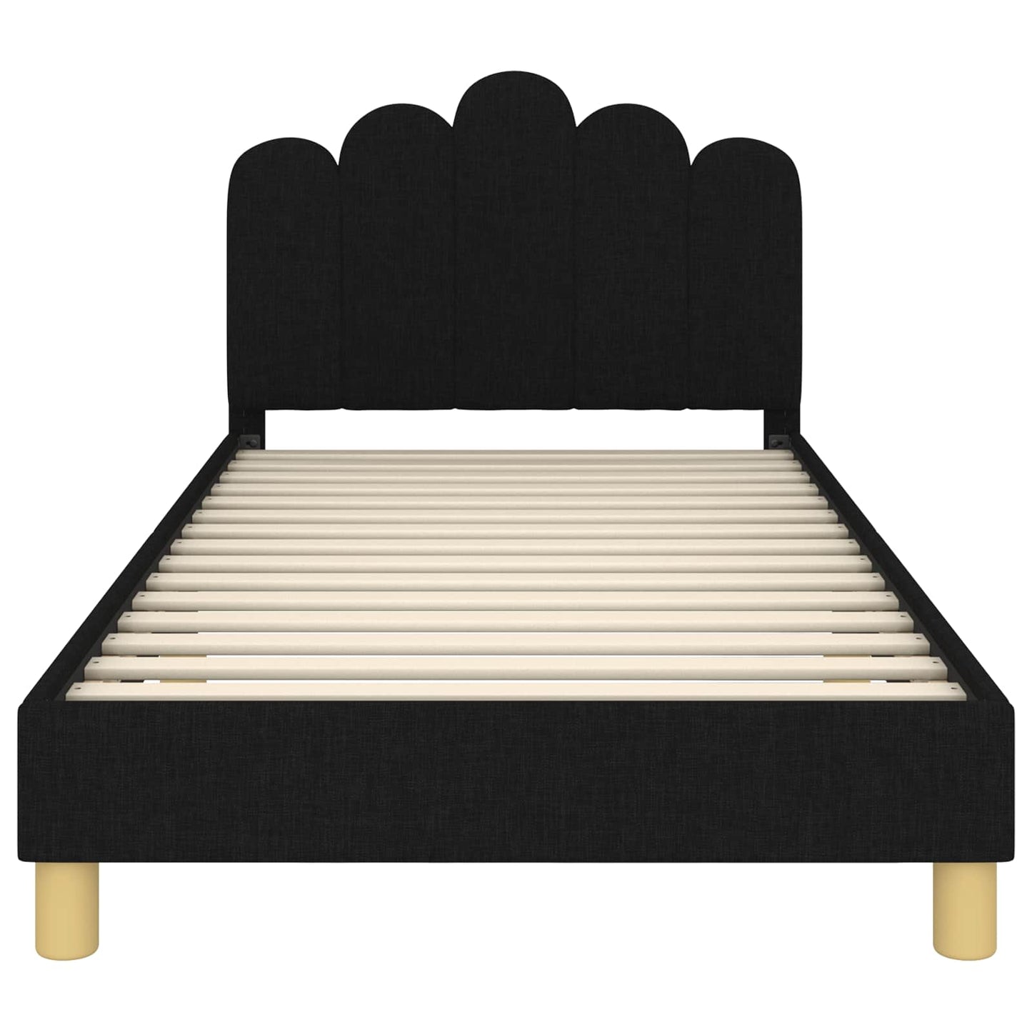 Struttura letto bambini con testata Nero 90 x 190 cm Tessuto | homemem39
