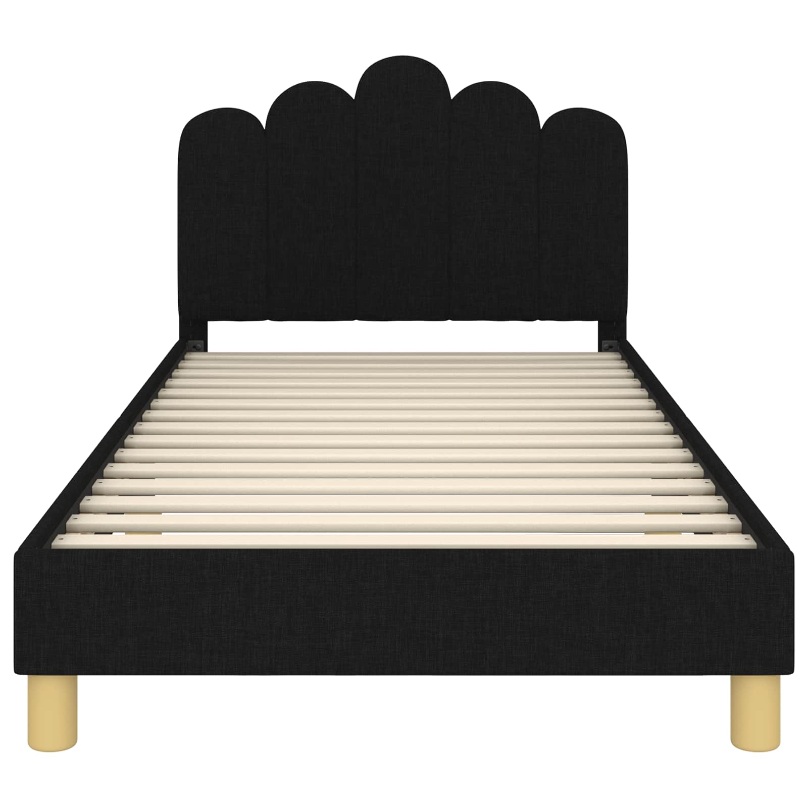 Struttura letto bambini con testata Nero 90 x 190 cm Tessuto | homemem39