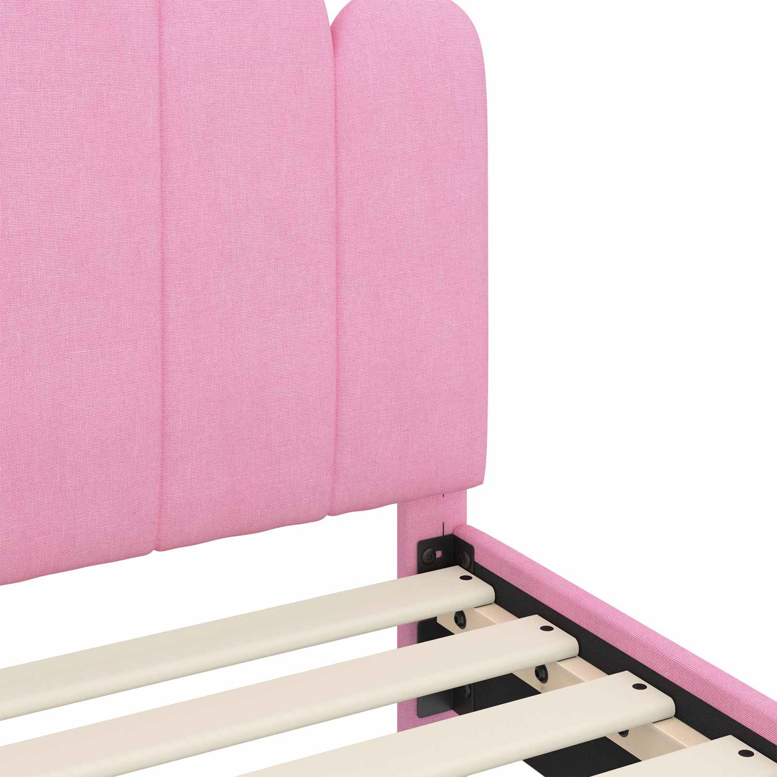 Struttura letto bambini con testata Rosa 90 x 190 cm Tessuto | homemem39