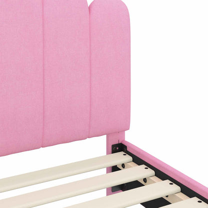Struttura letto bambini con testata Rosa 90 x 190 cm Tessuto | homemem39
