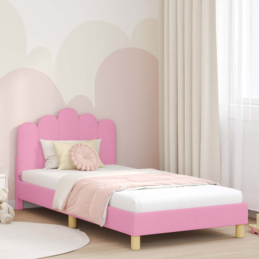 Struttura letto bambini con testata Rosa 90 x 190 cm Tessuto | homemem39