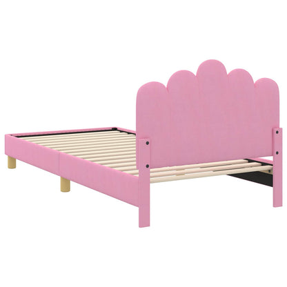 Struttura letto bambini con testata Rosa 90 x 190 cm Tessuto | homemem39