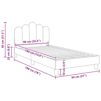 Struttura letto bambini con testata Rosa 90 x 190 cm Tessuto | homemem39