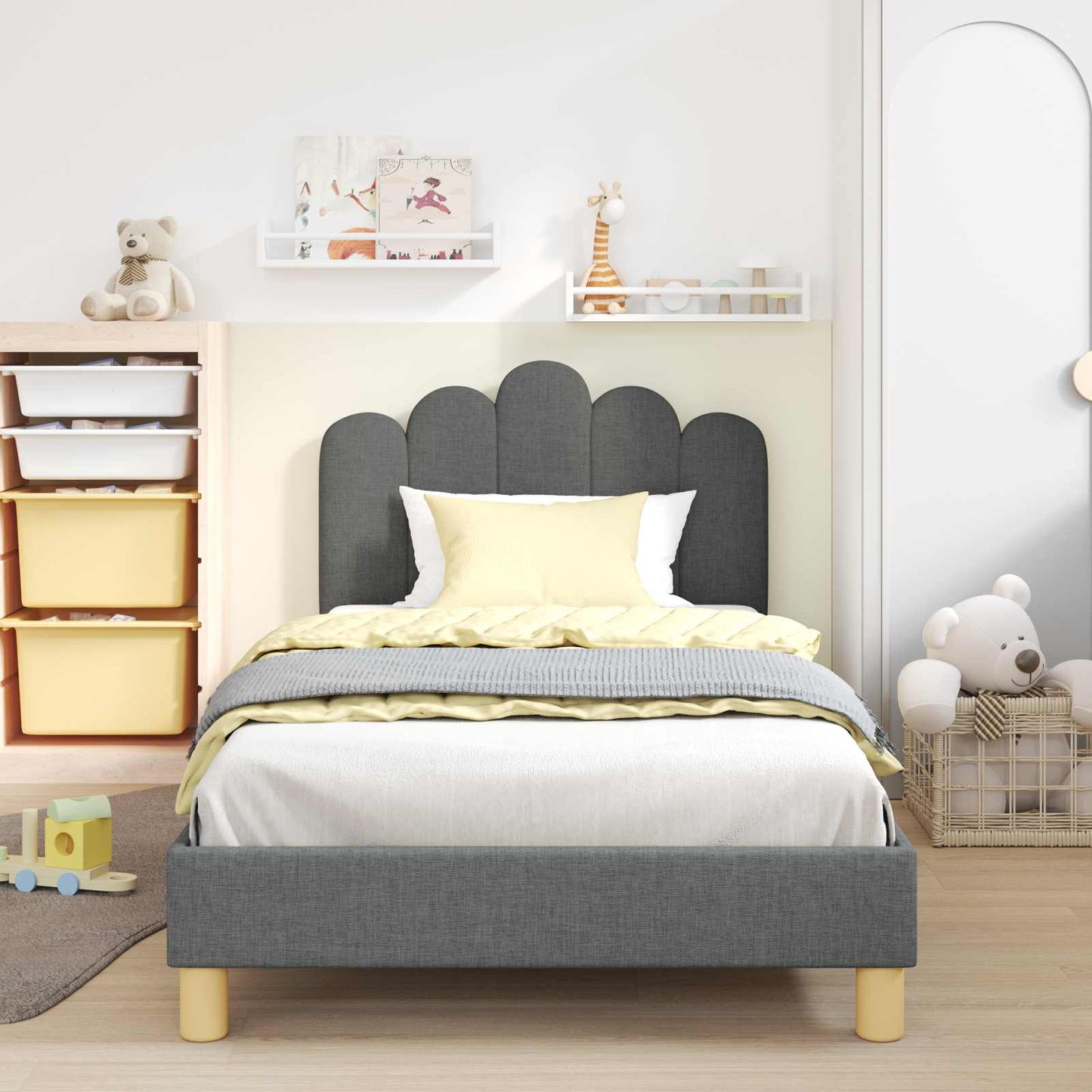 Struttura letto bambini con testata Grigio Scuro 90 x 200 cm | homemem39