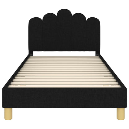 Struttura letto bambini con testata Nero 90 x 200 cm Tessuto | homemem39