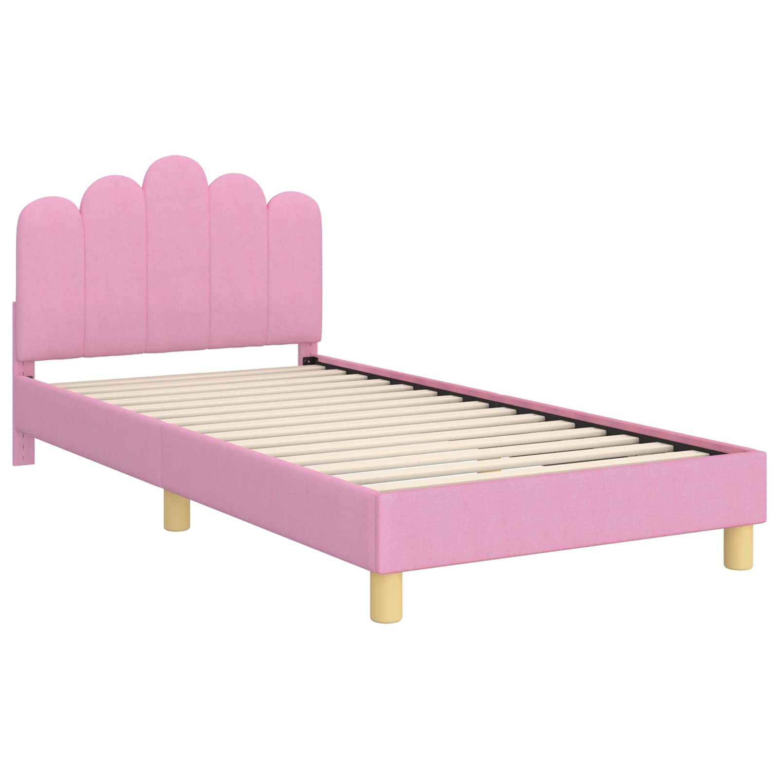 Struttura letto bambini con testata Rosa 90 x 200 cm Tessuto | homemem39