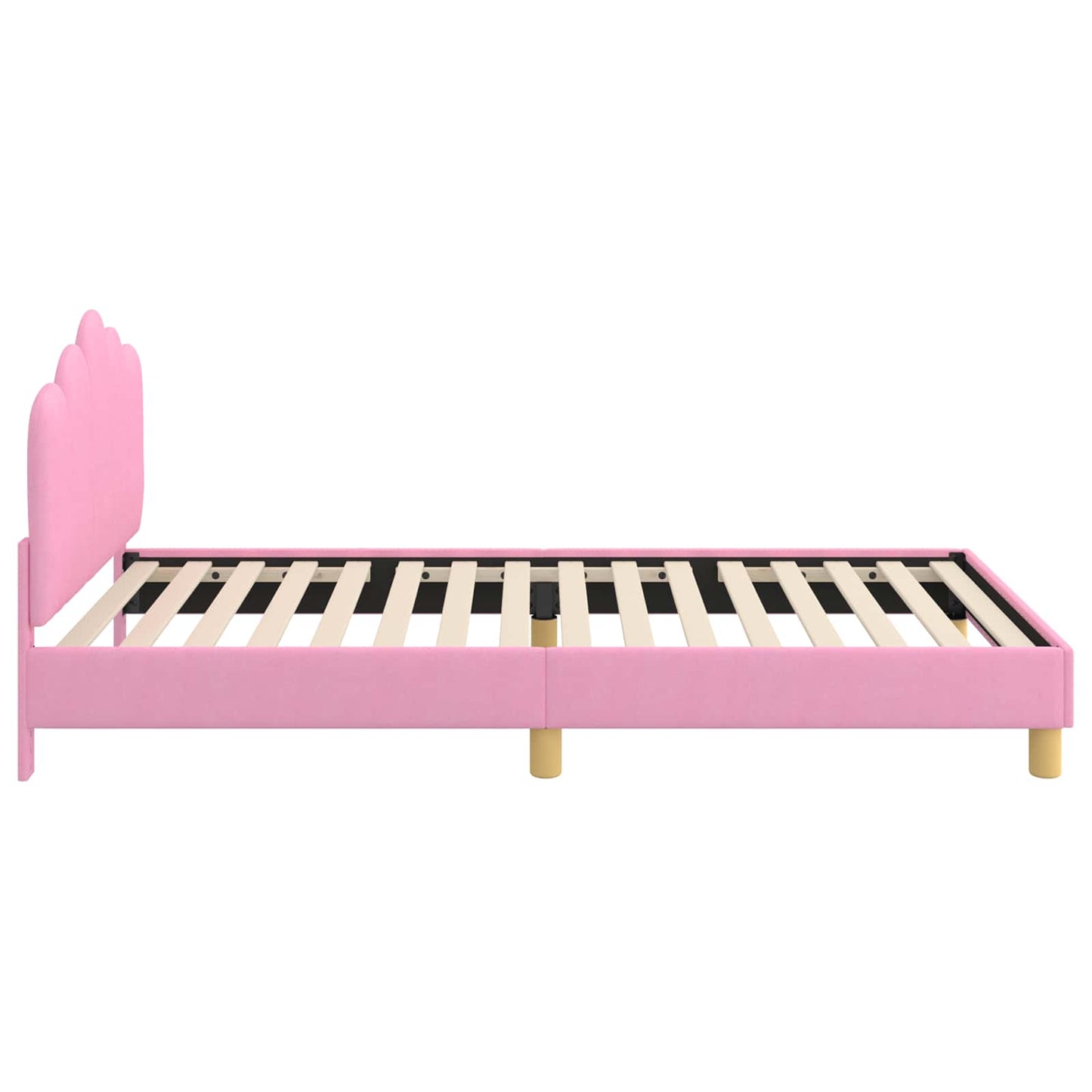 Struttura letto bambini con testata Rosa 90 x 200 cm Tessuto | homemem39