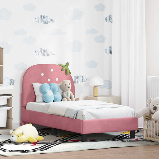 Struttura letto per bambini con testata Rosa 70 x 140 cm