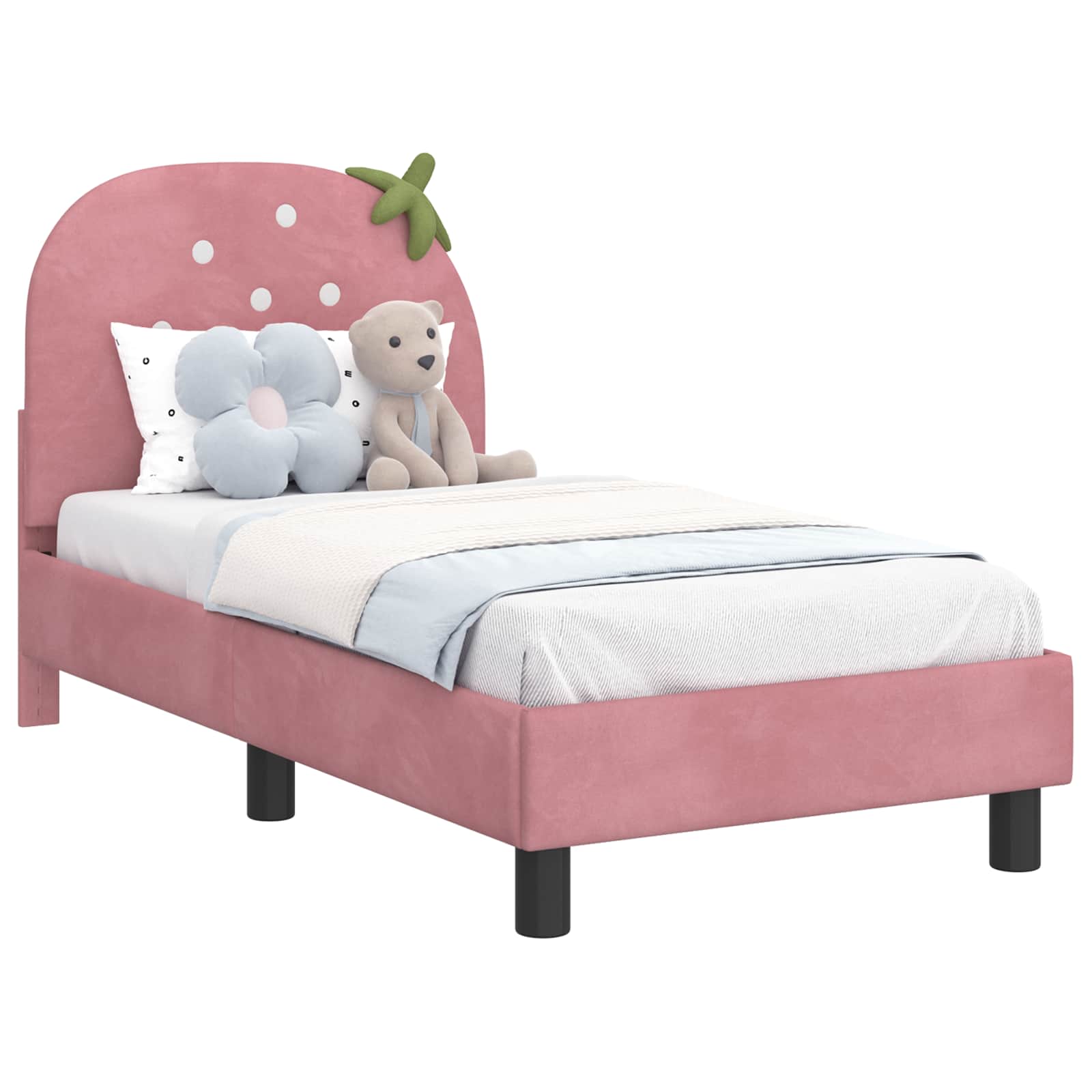 Struttura letto per bambini con testata Rosa 70 x 140 cm | homemem39