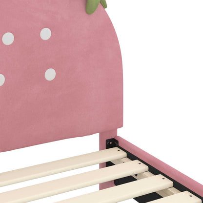 Struttura letto bambini con testata Rosa 80 x 200 cm Velluto | homemem39