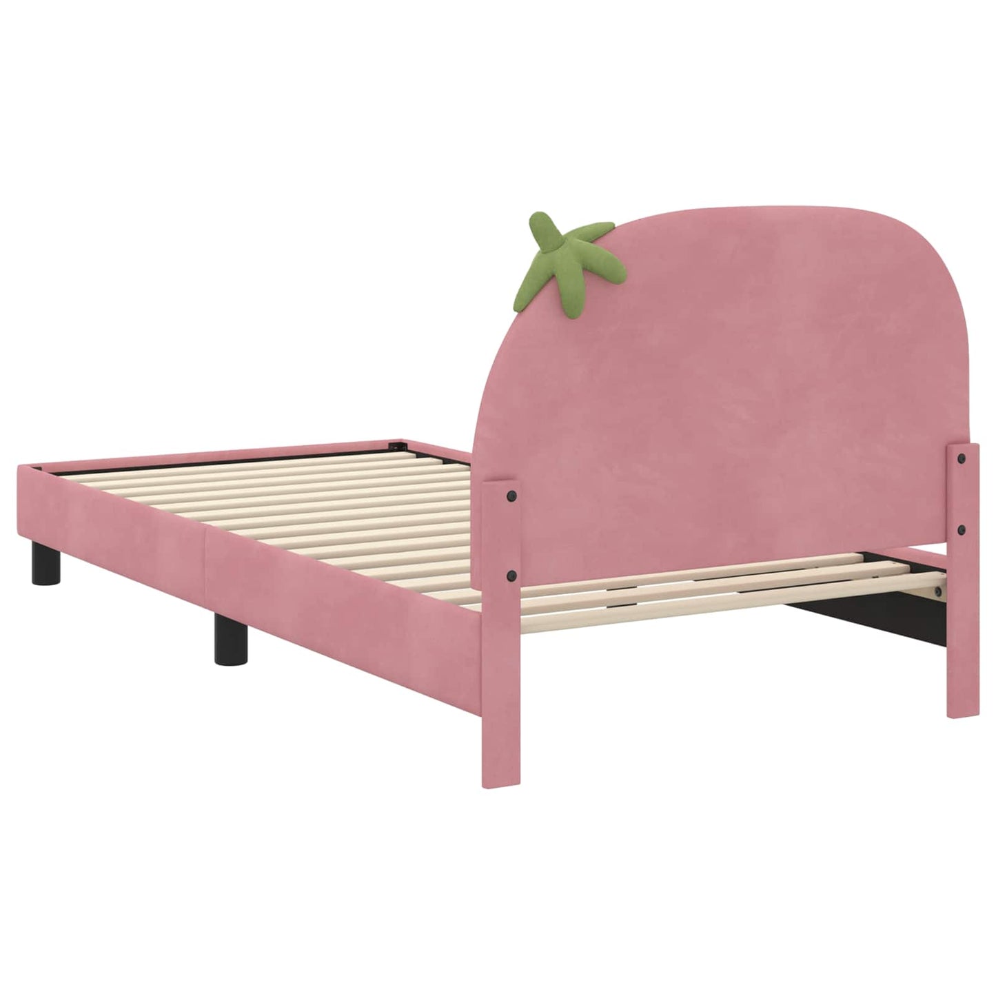 Struttura letto bambini con testata Rosa 80 x 200 cm Velluto | homemem39