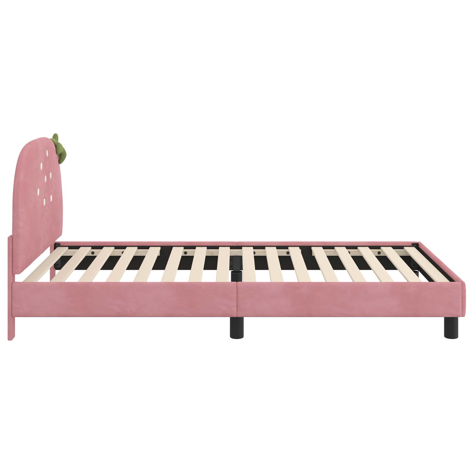Struttura letto bambini con testata Rosa 80 x 200 cm Velluto | homemem39