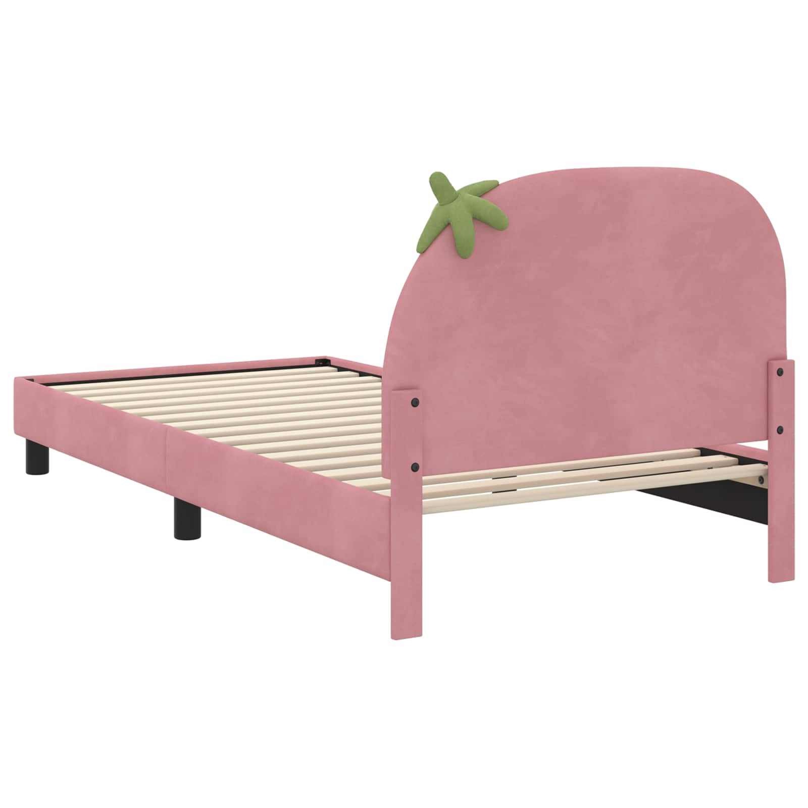 Struttura letto bambini con testata Rosa 90 x 200 cm Velluto | homemem39