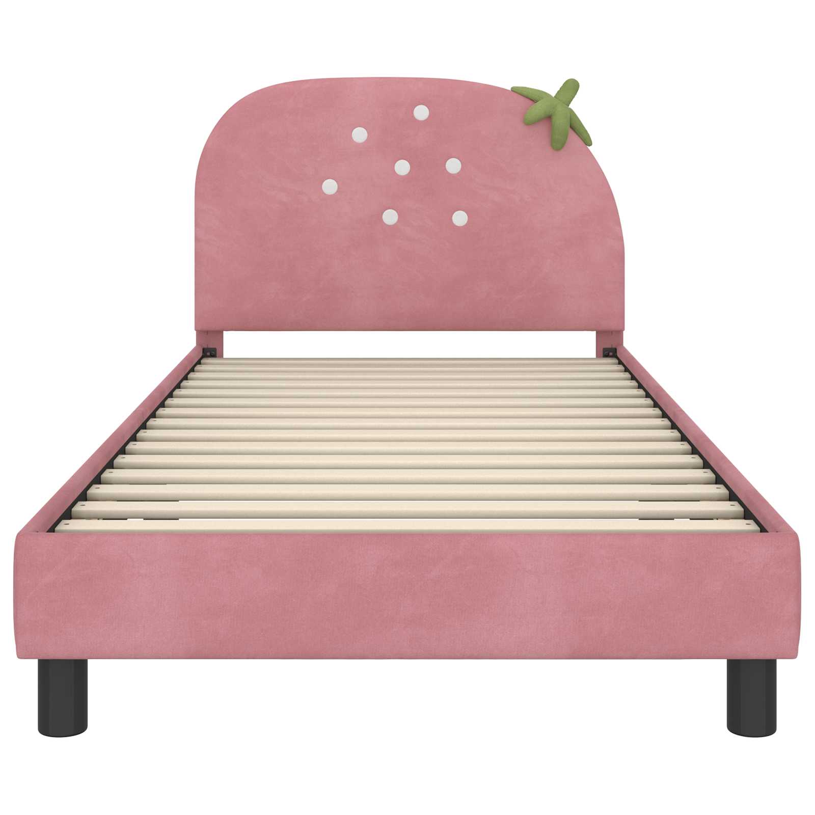 Struttura letto bambini con testata Rosa 90 x 200 cm Velluto | homemem39